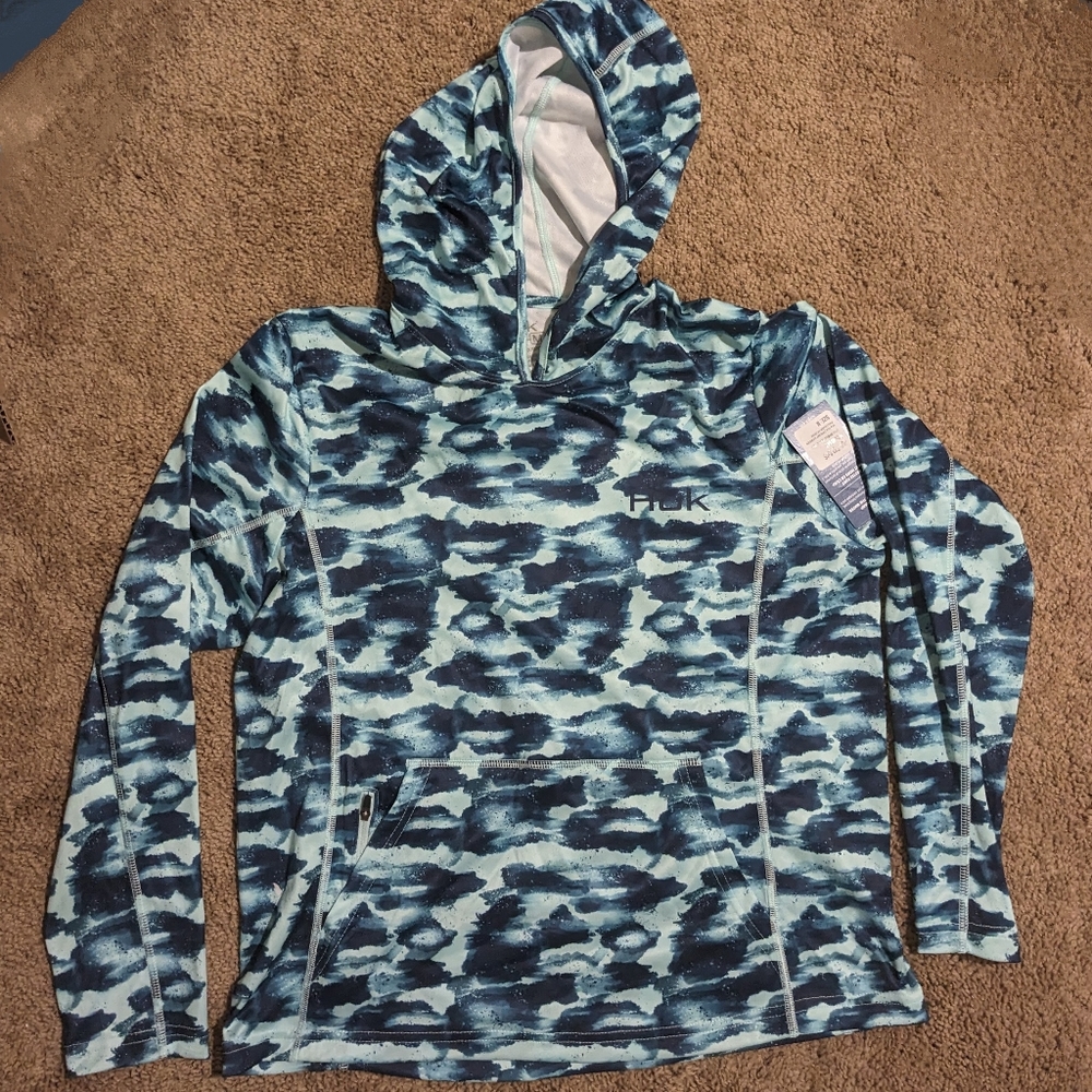 Huk new with tag coldfront camden pullover hoodie blue (M)